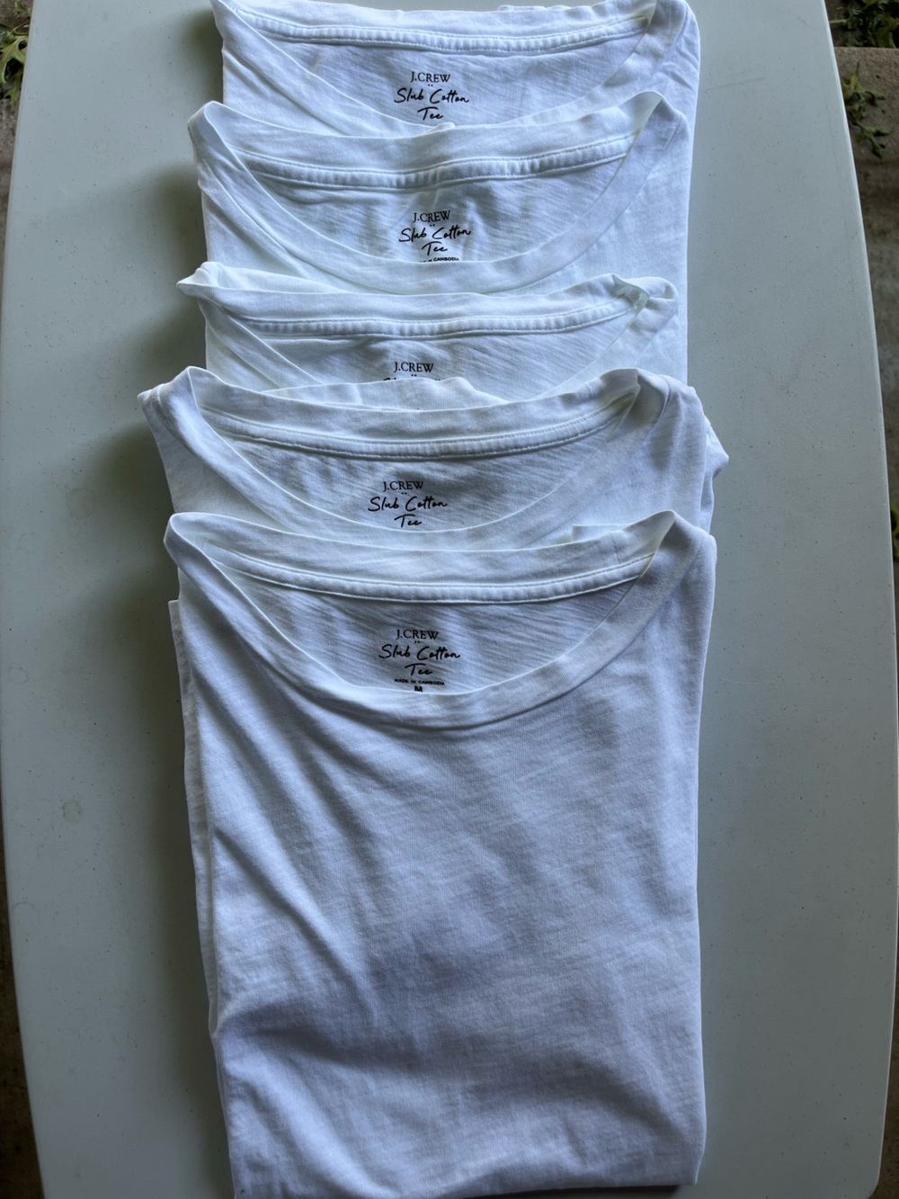 J. Crew White Crewneck Tees (5)